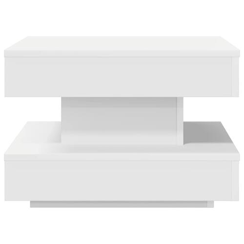 Sofabord 360 grader drejeligt 50x50x34,5 cm hvid