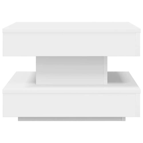 Sofabord 360 grader drejeligt 50x50x34,5 cm hvid