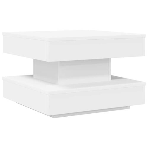 Sofabord 360 grader drejeligt 50x50x34,5 cm hvid