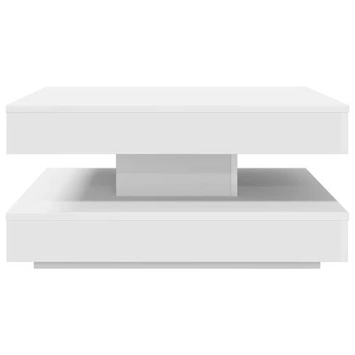 Sofabord 360 grader drejeligt 70x70x34,5 cm hvid