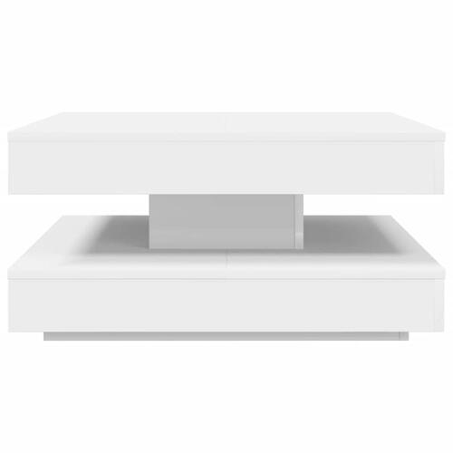 Sofabord 360 grader drejeligt 70x70x34,5 cm hvid