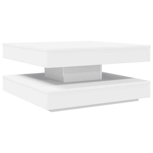 Sofabord 360 grader drejeligt 70x70x34,5 cm hvid