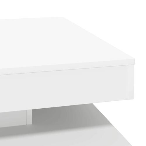 Sofabord 360 grader drejeligt 70x70x34,5 cm hvid