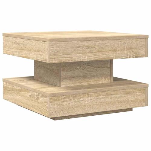 Sofabord 360 grader drejeligt 50x50x34,5 cm sonoma-eg