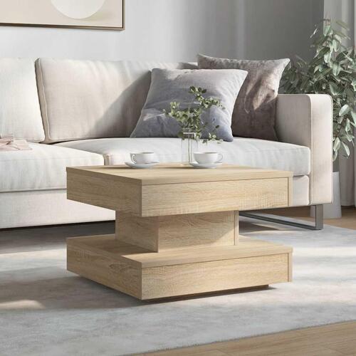 Sofabord 360 grader drejeligt 50x50x34,5 cm sonoma-eg