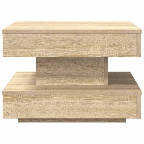 Sofabord 360 grader drejeligt 50x50x34,5 cm sonoma-eg