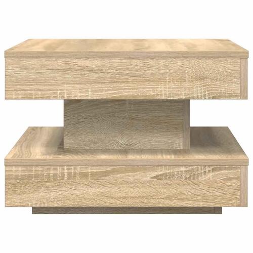 Sofabord 360 grader drejeligt 50x50x34,5 cm sonoma-eg