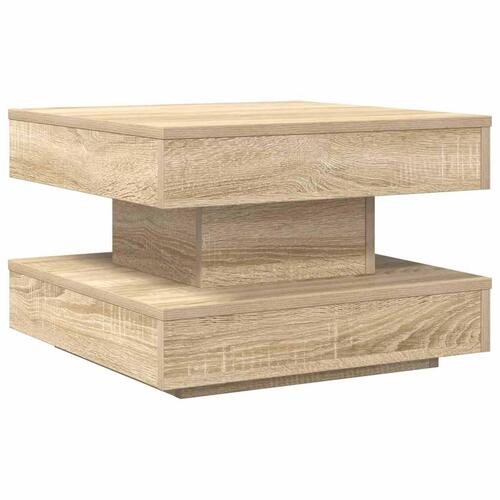 Sofabord 360 grader drejeligt 50x50x34,5 cm sonoma-eg