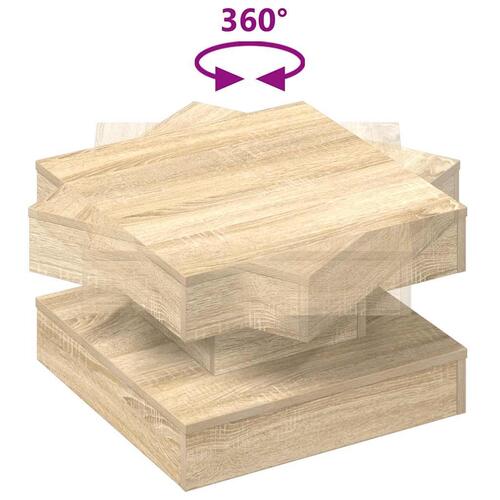 Sofabord 360 grader drejeligt 50x50x34,5 cm sonoma-eg