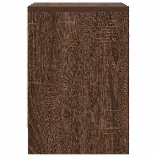 Sengeborde 2 stk. med skuffe brun egetræsfarve 39x28x41 cm