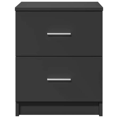 Sengeborde 2 stk. med 2 skuffer 40x36x50 cm sort