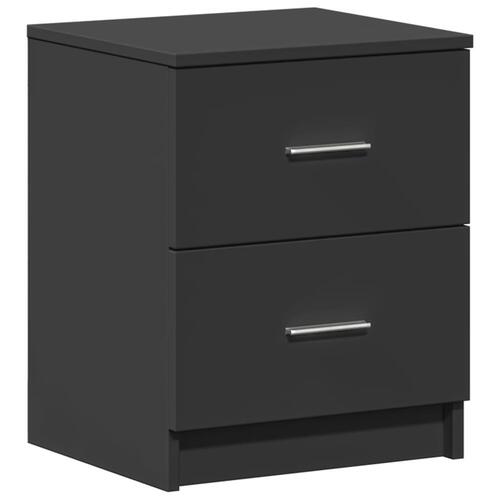 Sengeborde 2 stk. med 2 skuffer 40x36x50 cm sort