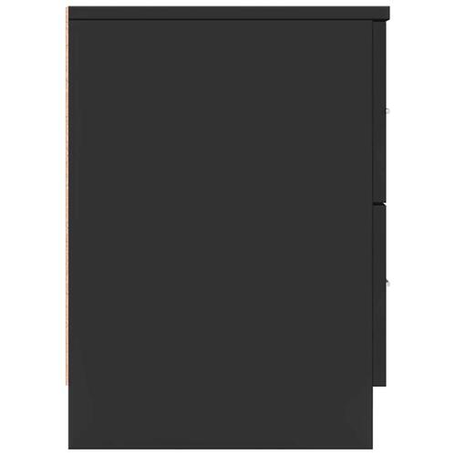 Sengeborde 2 stk. med 2 skuffer 40x36x50 cm sort