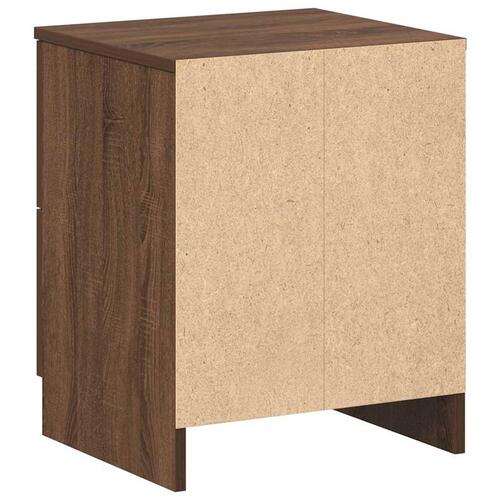 Sengebord med 2 skuffer 40x36x50 cm brun egetræsfarve