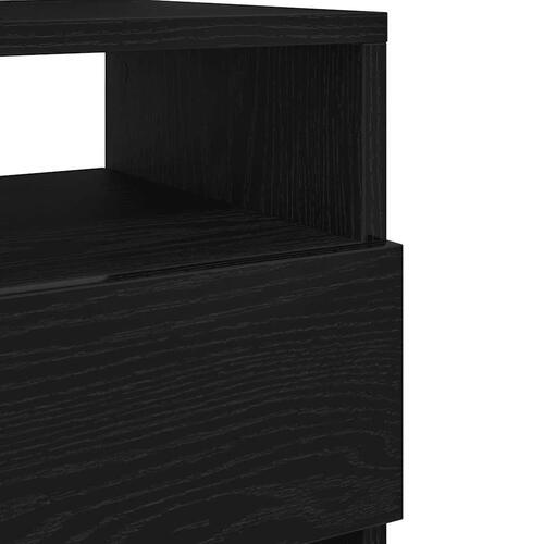 Sengeborde 2 stk. med 2 skuffer 40x33x60 cm sort