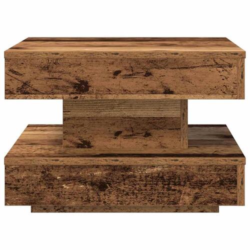 Sofabord 360 grader drejeligt 50x50x34,5 cm antikt træ