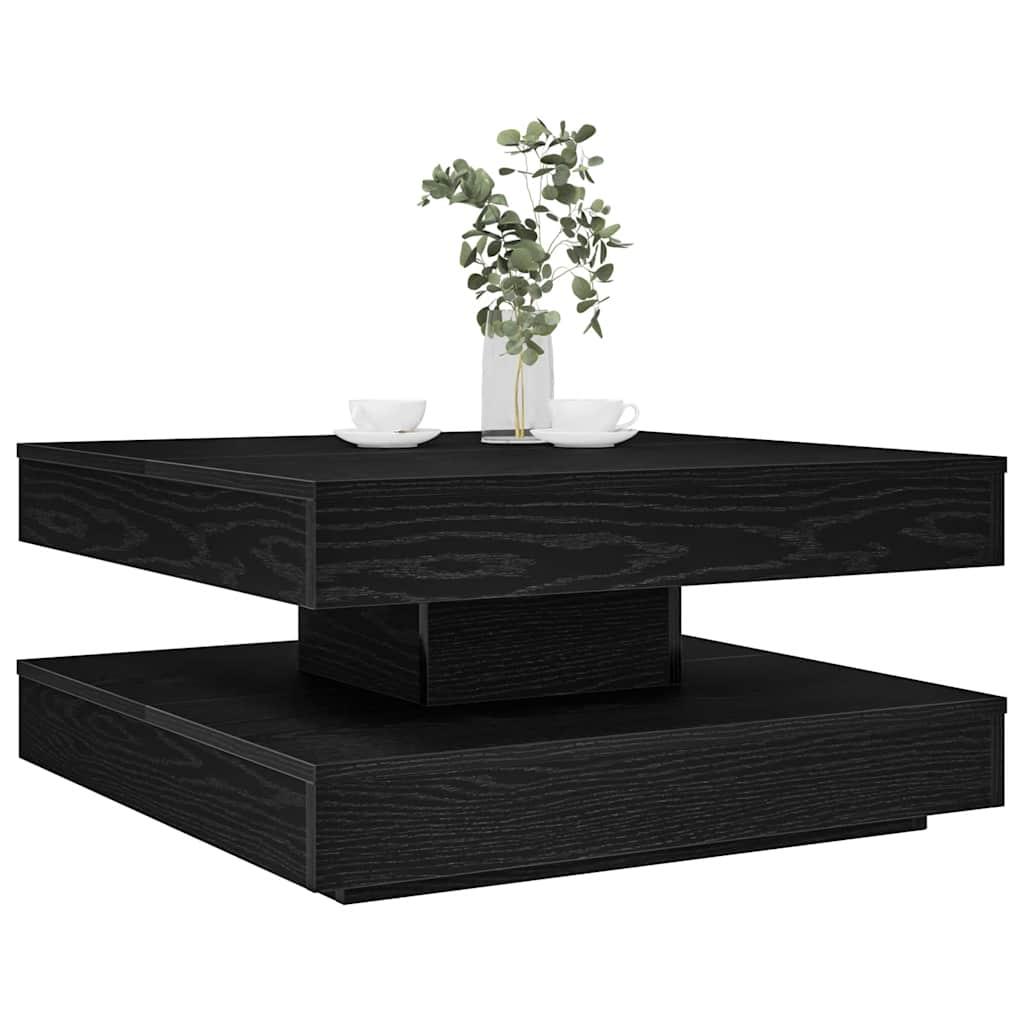 Sofabord 360 grader drejeligt 70x70x34,5 cm sort
