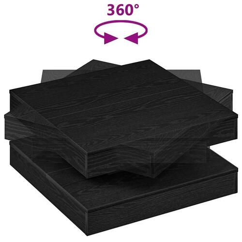 Sofabord 360 grader drejeligt 70x70x34,5 cm sort