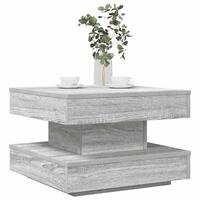 Sofabord 360 grader drejeligt 50x50x34,5 cm grå sonoma-eg