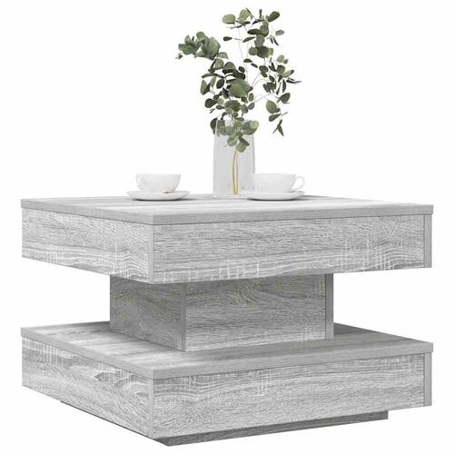 Sofabord 360 grader drejeligt 50x50x34,5 cm grå sonoma-eg