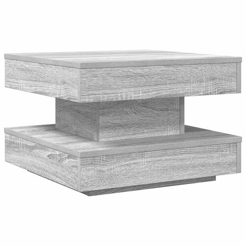 Sofabord 360 grader drejeligt 50x50x34,5 cm grå sonoma-eg