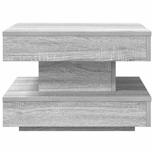 Sofabord 360 grader drejeligt 50x50x34,5 cm grå sonoma-eg