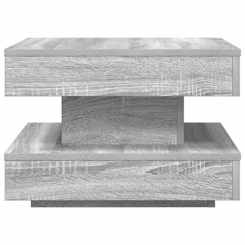 Sofabord 360 grader drejeligt 50x50x34,5 cm grå sonoma-eg