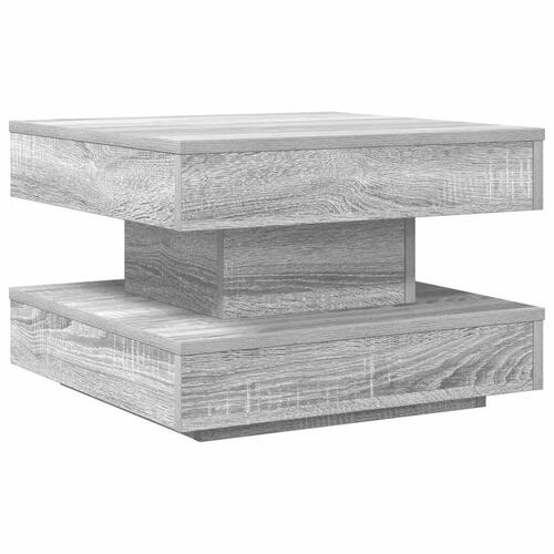 Sofabord 360 grader drejeligt 50x50x34,5 cm grå sonoma-eg