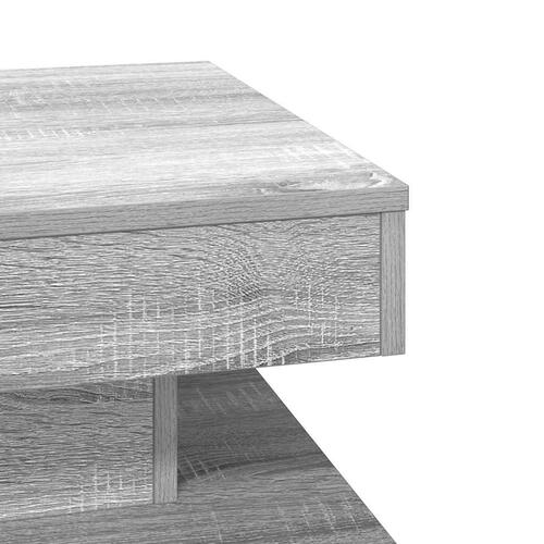 Sofabord 360 grader drejeligt 50x50x34,5 cm grå sonoma-eg