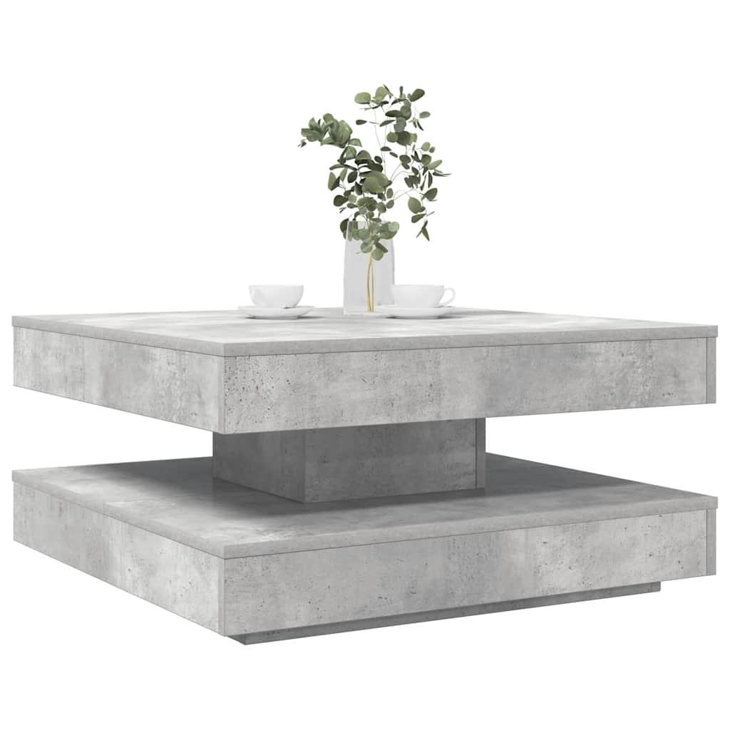 Sofabord 360 grader drejeligt 70x70x34,5 cm betongrå
