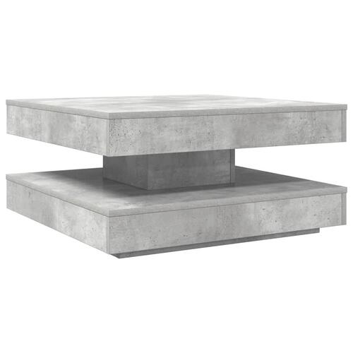 Sofabord 360 grader drejeligt 70x70x34,5 cm betongrå