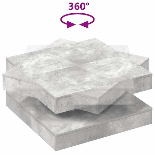 Sofabord 360 grader drejeligt 70x70x34,5 cm betongrå