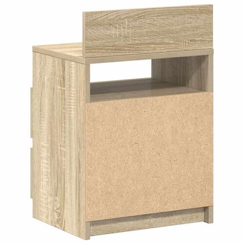 Sengebord med 2 skuffer 40x33x60 cm sonoma-eg