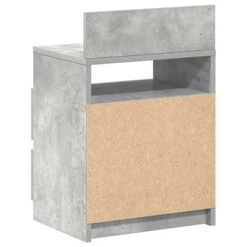 Sengebord med 2 skuffer 40x33x60 cm betongrå