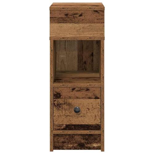 Sengeborde 2 stk. med skuffe 25x31x66 cm antikt træ