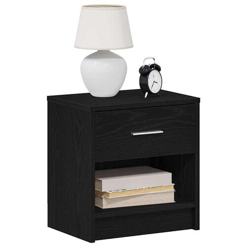 Sengeborde 2 stk. med skuffe 39x28x41 cm sort