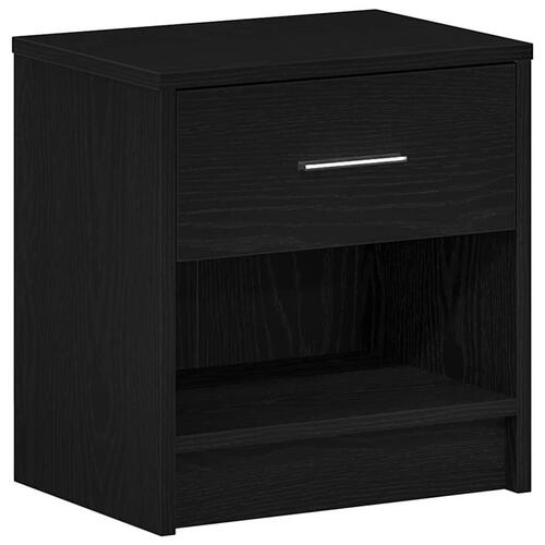 Sengeborde 2 stk. med skuffe 39x28x41 cm sort