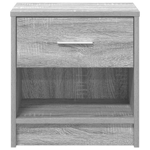 Sengebord med skuffe 39x28x41 cm grå sonoma-eg