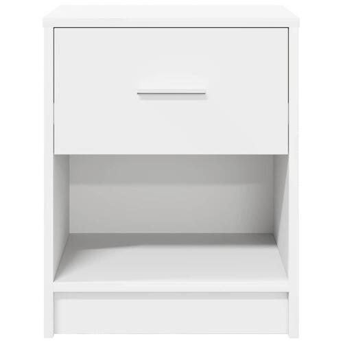 Sengebord med skuffe 40x34x50 cm hvid