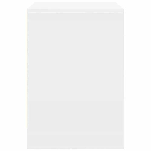 Sengebord med skuffe 40x34x50 cm hvid