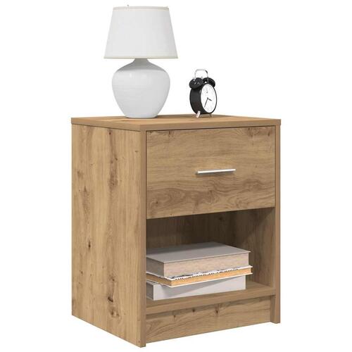 Sengeborde 2 stk. med skuffe 40x34x50 cm kunsteg
