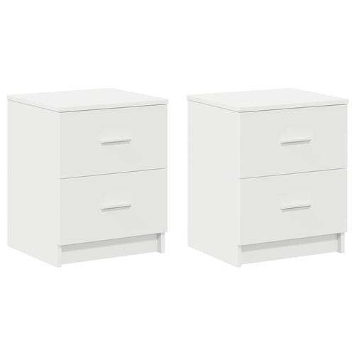 Sengeborde 2 stk. med 2 skuffer 40x36x50 cm hvid