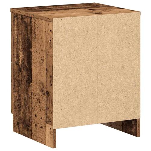 Sengebord med 2 skuffer 40x36x50 cm antikt træ