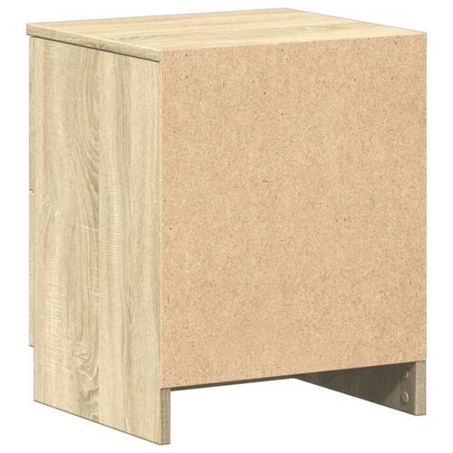 Sengeborde 2 stk. med 2 skuffer 40x36x50 cm sonoma-eg