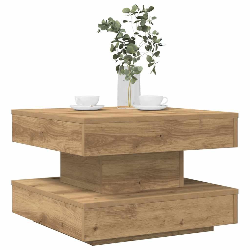 Sofabord 360 grader drejeligt 50x50x34,5 cm kunsteg