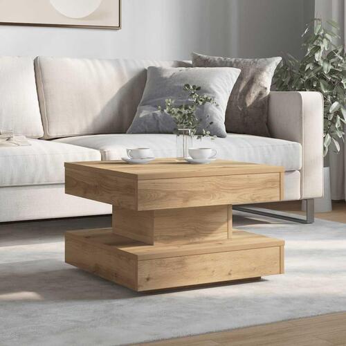 Sofabord 360 grader drejeligt 50x50x34,5 cm kunsteg