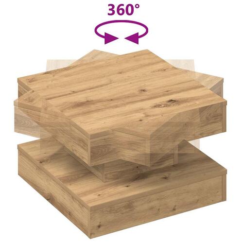 Sofabord 360 grader drejeligt 50x50x34,5 cm kunsteg