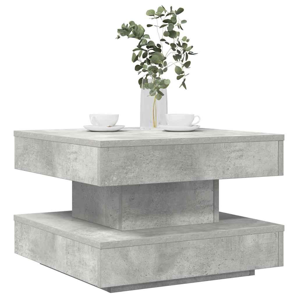 Sofabord 360 grader drejeligt 50x50x34,5 cm betongrå