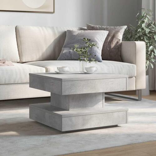 Sofabord 360 grader drejeligt 50x50x34,5 cm betongrå