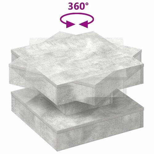 Sofabord 360 grader drejeligt 50x50x34,5 cm betongrå